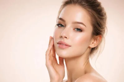 Close-up of a woman’s smooth, hydrated cheek showing the glass skin glow achieved with SkinVive injectable treatment in Glendale, AZ.